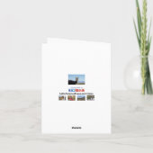 頭部の上のアルパカのラマの白黒終わり カード (裏面)