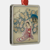 頭部の花を身に着けていること メタルオーナメント (右)