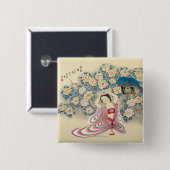 頭部の花を身に着けていること 缶バッジ (正面&裏面)