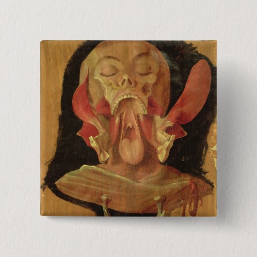 頭部の解剖スケッチ 缶バッジ (正面)