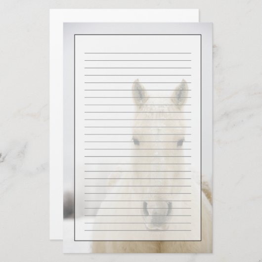 頭部の雪を持つ馬 便箋 (正面/裏面)