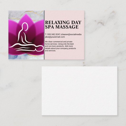 頭部マッサージ | デイスパロータスフラワーロゴ 名刺 (正面/裏面)