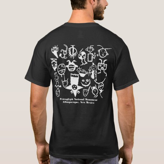 頭部、顔、仮面の岩石文字 Tシャツ (裏面)