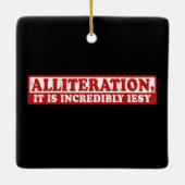 頭韻おもしろいクリエイティブ書の セラミックオーナメント (裏面)