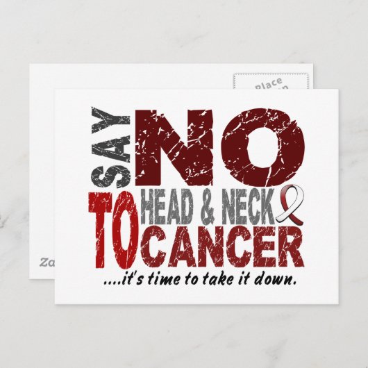 頭頸部がんに対してNOと答える1 ポストカード (正面/裏面)