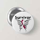 頭頸部がんを克服した部族蝶 缶バッジ (正面&裏面)