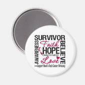 頭頸部がん生存者のモットー マグネット (正面/裏面)