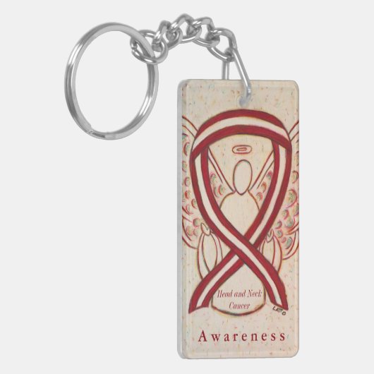 頭頸部がん認識度リボンキーチェーン キーホルダー (正面左)