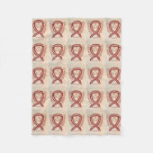 頭頸部がん認識度リボンソフトブランケット フリースブランケット (正面)