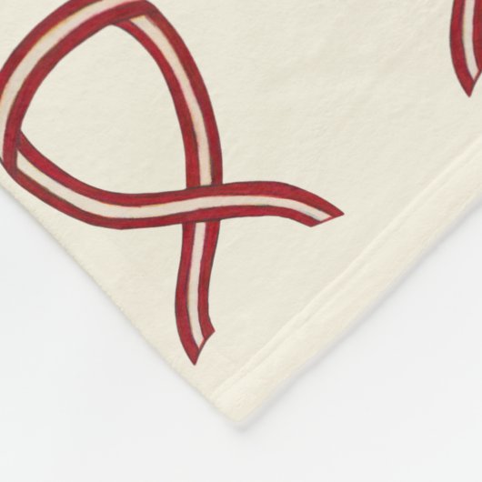 頭頸部がん認識度リボンソフトブランケット フリースブランケット (角)