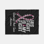 頭頸部がん認識度彼の戦いは私のSup フリースブランケット (正面(横))