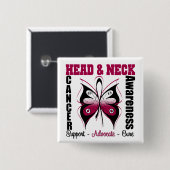 頭頸部がん認識度蝶 缶バッジ (正面&裏面)
