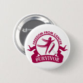 頭頸部がん – がんを克服した人からの自由 缶バッジ (正面&裏面)