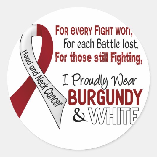 頭頸部がんI誇らしげに衣服ブルゴーニュ白1 ラウンドシール (正面)