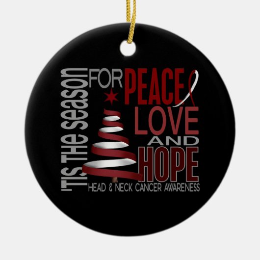 頭頸部癌のクリスマス1のオーナメント セラミックオーナメント (正面)