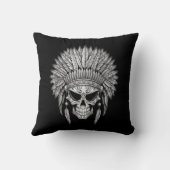 頭飾りが付いている暗い天然砂糖のスカル クッション (裏面)