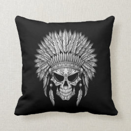 頭飾りが付いている暗い天然砂糖のスカル クッション