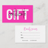 頭髪化粧用サロン事業商品券 エンクロージャーカード (正面/裏面)