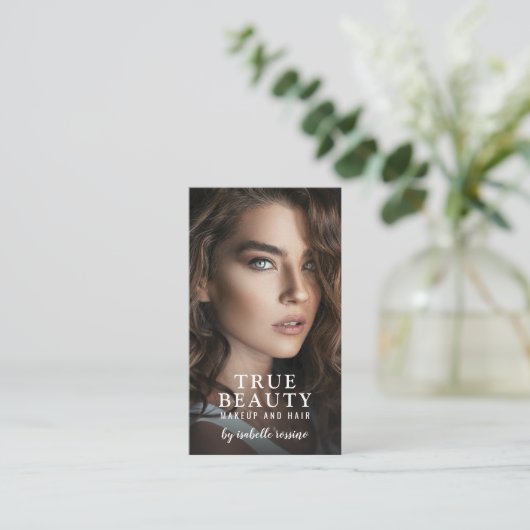 頭髪及び化粧フォト名刺 名刺 (スタンド正面)