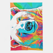 頭鮮やかのアートワーク キッチンタオル (縦)