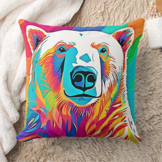 頭鮮やかのアートワーク クッション (ブランケット)