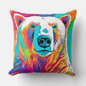 頭鮮やかのアートワーク クッション (正面)