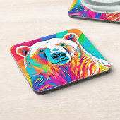 頭鮮やかのアートワーク コースター (左側)