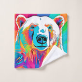 頭鮮やかのアートワーク バスタオルセット (ウォッシュタオル)