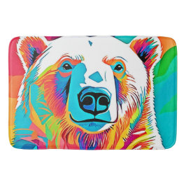 頭鮮やかのアートワーク バスマット