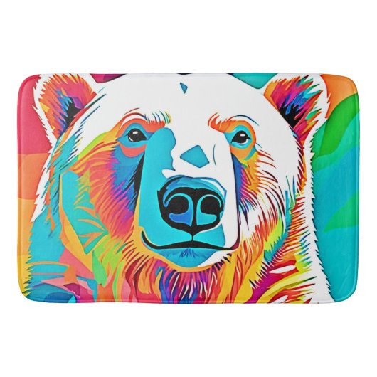 頭鮮やかのアートワーク バスマット (正面)