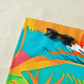 頭鮮やかのアートワーク ビーチタオル (インサイチュ)