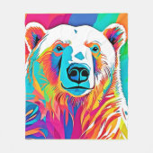 頭鮮やかのアートワーク フリースブランケット (正面)