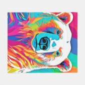 頭鮮やかのアートワーク フリースブランケット (正面(横))