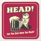 頭:今まで持ち過ぎた事は無い スクエアペーパーコースター (正面)