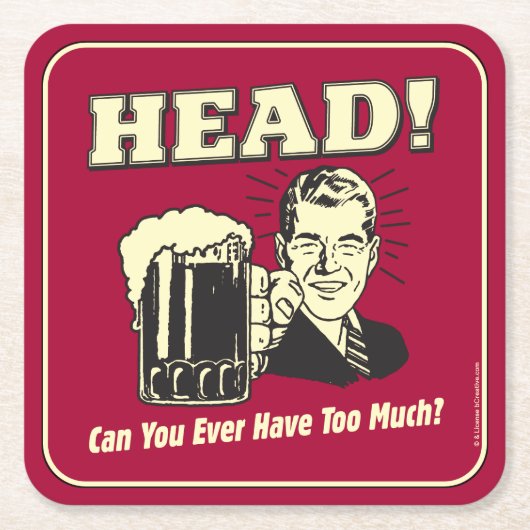 頭：今まで持ち過ぎた事は無い スクエアペーパーコースター (正面)