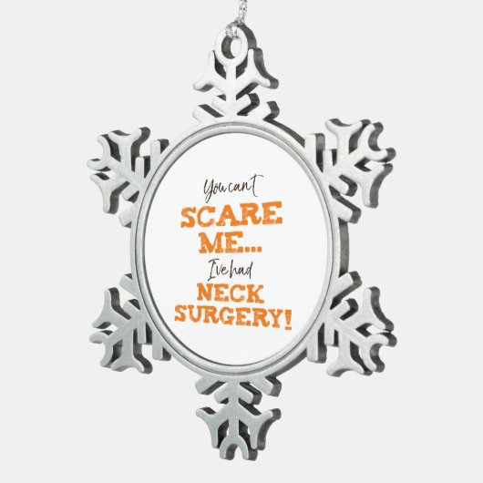 頸部おもしろい外科の回復 スノーフレークピューターオーナメント (右)
