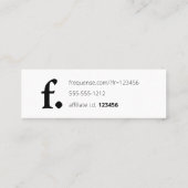 頻度。 スキニー名刺 (裏面)