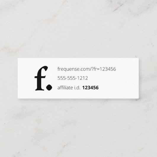 頻度。 スキニー名刺 (裏面)