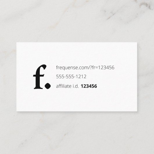 頻度。 名刺 (裏面)