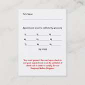 頻繁な水浴者のパンチカードに手入れをしているボクサーペット ロイヤリティカード (裏面)