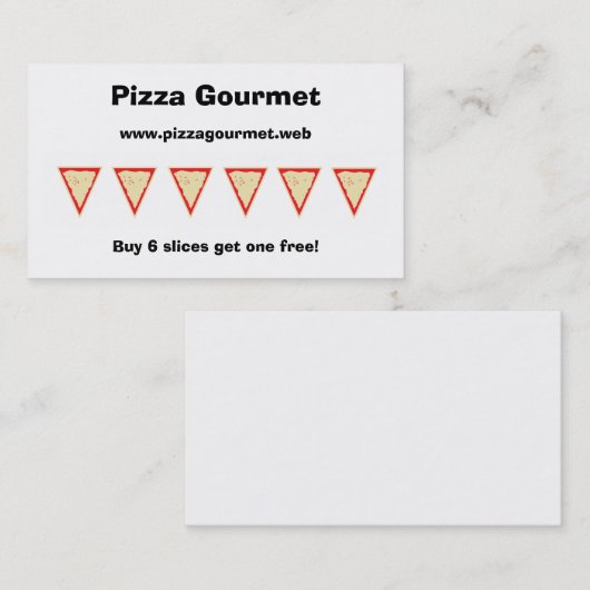 "頻繁な訪問者"の(ピザ切れ)ロイヤリティカード ロイヤリティカード (正面/裏面)