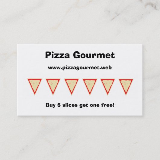 "頻繁な訪問者"の(ピザ切れ)ロイヤリティカード ロイヤリティカード (正面)