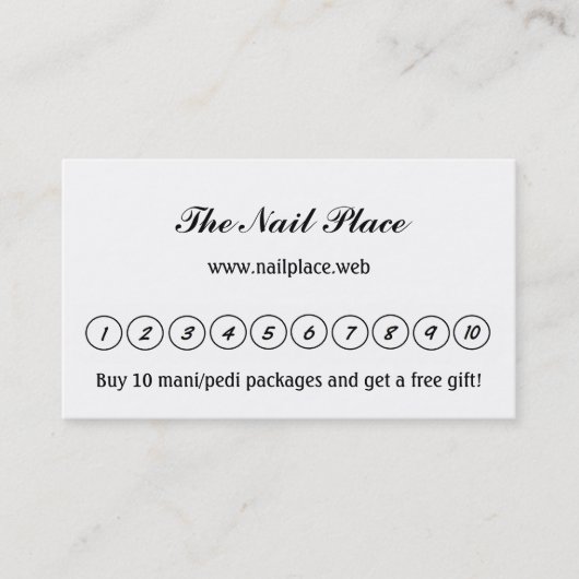 "頻繁な訪問者"の(10の円)ロイヤリティカード ロイヤリティカード (正面)