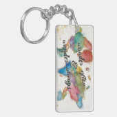 頻繁にさまよわせて下さい、地図引用文の常にさまよわせて下さい キーホルダー (正面左)
