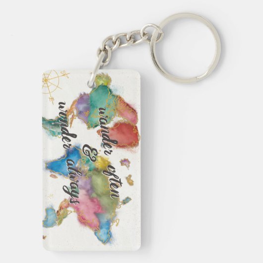 頻繁にさまよわせて下さい、地図引用文の常にさまよわせて下さい キーホルダー (裏面)