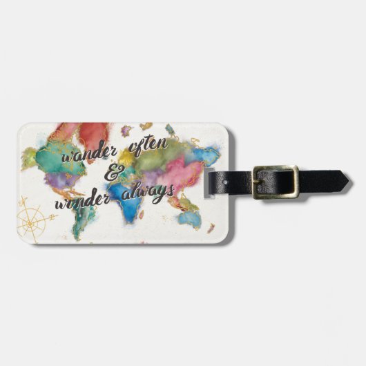 頻繁にさまよわせて下さい、地図引用文の常にさまよわせて下さい ラゲッジタグ (正面横)