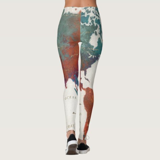 頻繁にさまよわせて下さい、地図引用文の常にさまよわせて下さい レギンス (裏面)