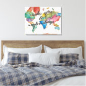 頻繁に移動し、常に引用文でマップ キャンバスプリント (インサイチュ (寝室))