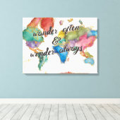 頻繁に移動し、常に引用文でマップ キャンバスプリント (インサイチュ (ウッドフロア))