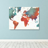 頻繁に移動し、常に引用文でマップ キャンバスプリント (インサイチュ (ウッドフロア))